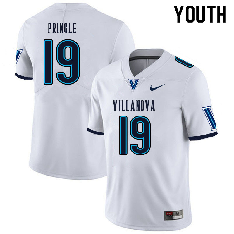 Youth #19 Rayjoun Pringle Villanova Wildcats College Football Jerseys Sale-White - Click Image to Close